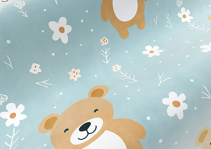 Teddy Trails, Baby Blue - Roman Blind - Image 4